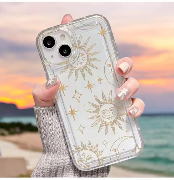 Golden Solar, Sun Universe Star, Clear iPhone Case for iPhone 16