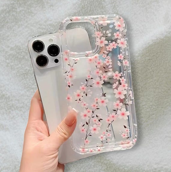 Japanese Cherry Blossom Pink Tree Clear Case for iPhone 15 14 13