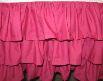 Coral Gradient Peach to Coral 3 Tiered Ruffled Crib Skirt