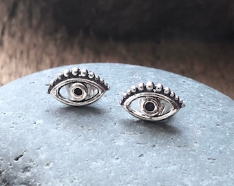 Sterling Evil Eye Post Earrings