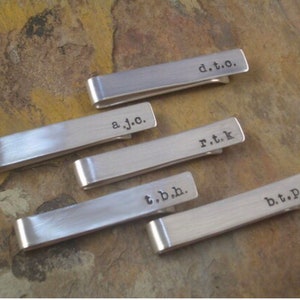 Groomsmen Accessory/Wedding Party Gift/Personalized Golden Tie Bars image 5