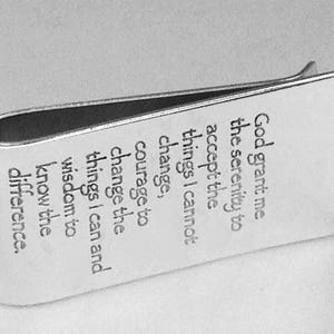 Serenity Prayer Money Clip Sobriety Gift Men Accessory by donnadodesigns