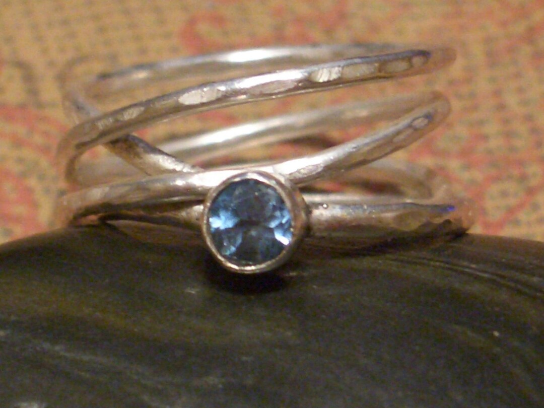 Mobius Ring Stack Blue Topaz Mobius Stacking Rings by Donnaodesigns - Etsy
