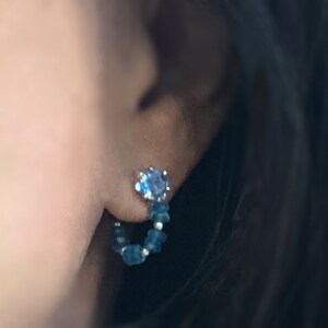 Neon Apatite Huggie Stud Earrings
