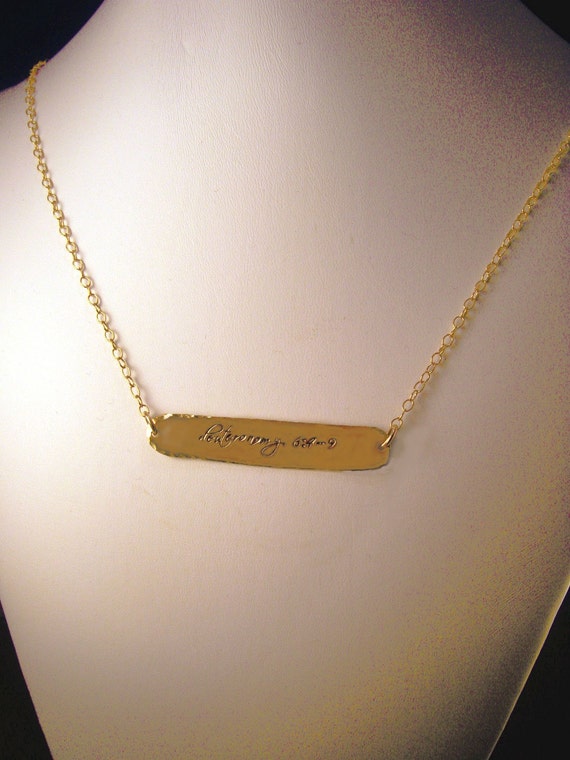 Gold Filled Name Plate Necklace by Donnaodesigns Etsy