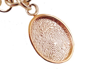 Fingerprint Charm Jewelry/Memorial Jewelry/Custom Fingerprint/Kids Fingerprints Mothers Jewelry by donnaodesigns