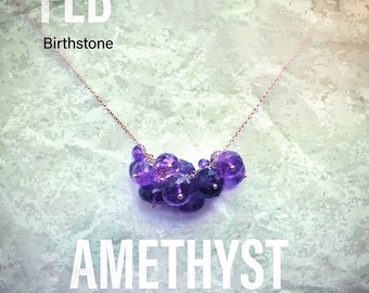 Amethyst Gemstone Cluster Necklace