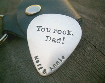 Father's Day Grad Gift Personalized Sterling Guitar Pick by donnaodesigns