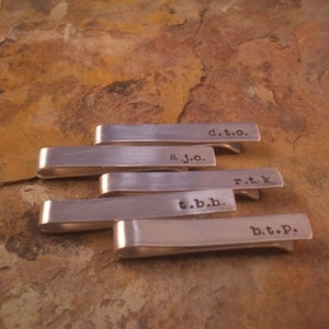 Groomsmen Accessory/Wedding Party Gift/Personalized Golden Tie Bars image 4
