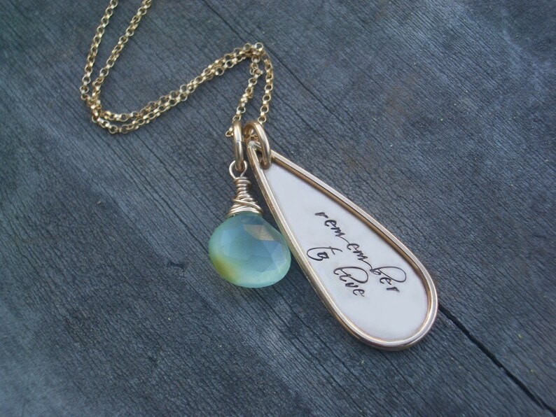 Gold Filled Teardrop Charm Necklace by Donnaodesigns Etsy