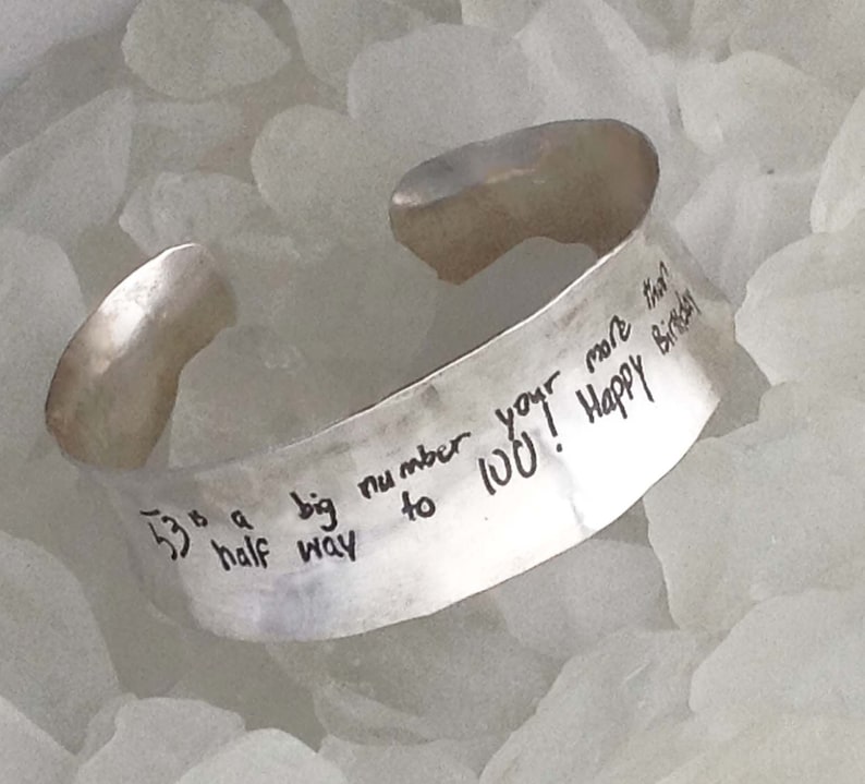 Actual Handwriting Sterling Cuff Bracelet by donnaodesigns