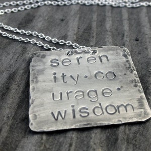 SOLD OUT. Get an email alert when it&#39;s available again. Prayer Jewelry Courage Wisdom Sobriety Necklace by donnaodesigns