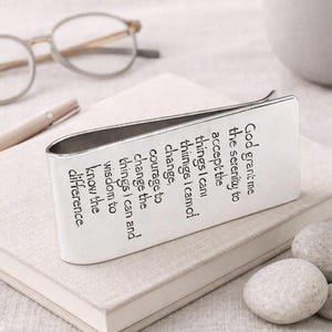 Serenity Gebet Geldklammer Nüchternheit Geschenk Männer Accessoire by donnadodesigns