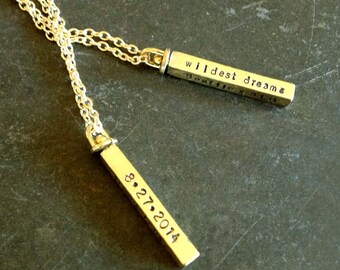 Couples Anniversary Gift/Him Her Gift Idea/Coordinates Gift/Name Necklace