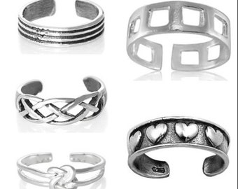 Sterling Toe Ring Multiple Designs