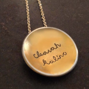 SOLD OUT. Get an email alert when it&#39;s available again. Mixed Metal Children&#39;s Signatures Actual Handwriting Mother&#39;s Necklace
