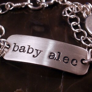 SOLD OUT. Get an email alert when it&#39;s available again. Baby ID Bracelet/Engraved Baby Name Bracelet by donnaodesigns