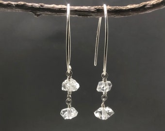 Herkimer Diamond Drop Earrings | Boho Minimalist Jewelry