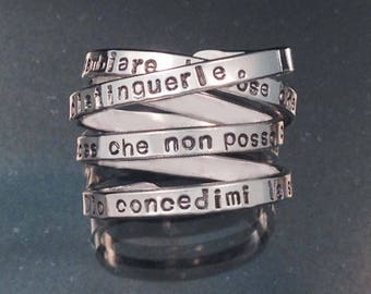 Italian Version Serenity Prayer Ring Foreign Language by donnaodesigns