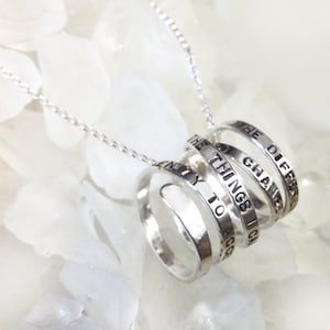 Sterling Serenity Prayer Spiral Pendant Necklace