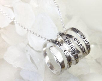 Sterling Serenity Prayer Spiral Pendant Necklace