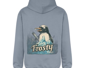 Frosty Toke Hoodie - Stoned-stijl | Wietaccessoires, cannabiskleding, 420 merch, dierenrokende joint, wietmode