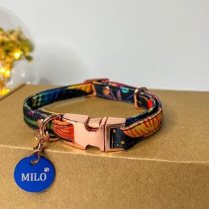 Collier pour chat « Chute des feuilles » avec nom | Collier d'identification de chat | Collier pour chat personnalisé | Petit collier pour chaton |