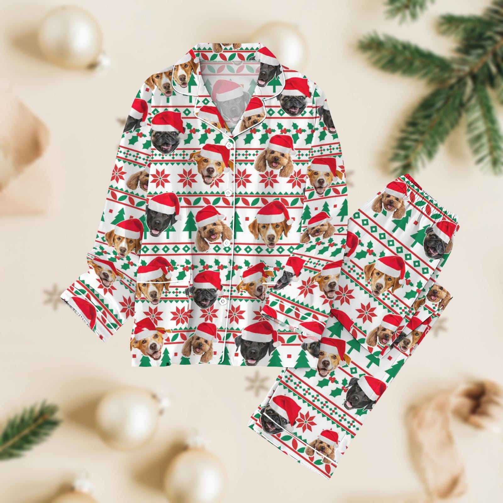 Discover Dog Lover Pajamas Set, Pet Christmas Pajamas Family, Holiday Matching Sleepwear Set, Gift For Dog Owners