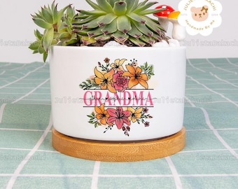 Wildblumen-Oma und Kinder, Grammy Mimi Nana Geschenk-Pflanzentopf, Omas Gartenpflanzen-Geschenk, Mamas Oma-Pflanzentopf, Muttertagsgeschenk