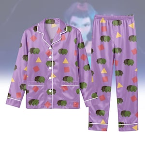 Kpop Demon Hunters Zoey Satin Long Pajamas, Zoey Huntrix Cosplay Sleepwear, Turtle Pattern Beach Silk Pajamas, Demon Hunter Movie Costu