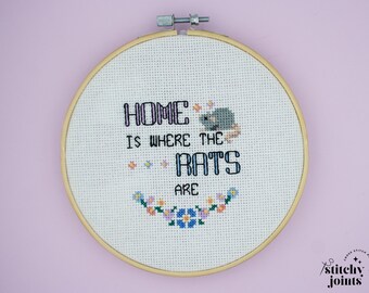 Funny Rat Cross Stitch Pattern - Home Decor (PDF Download)