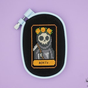 Death Tarot Pattern: Witchy Cute Reaper - Digital Cross Stitch PDF