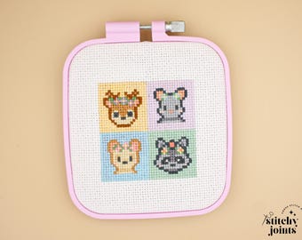 Forest Friends Cross Stitch Pattern - Cute Woodland Animals PDF