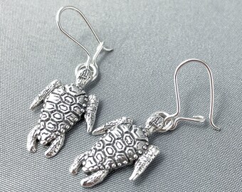 Sea Turtle Silver Earrings - Handmade Sterling Silver Jewelry Inspired by Australia