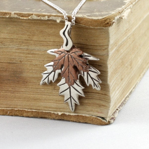 Maple Leaf necklace. Forest leaves.Maple Leaf pendant. Front Page item from Canadian shop