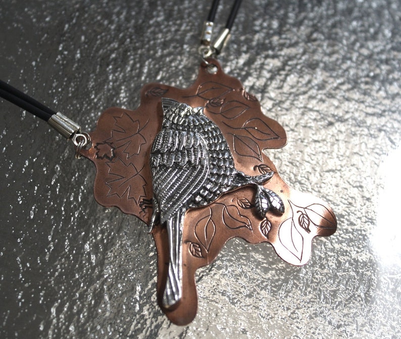 A gift idea for a bird watcher. Handcrafted waxwing necklace Etsy