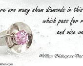 Pink sham diamond. Sterling silver sparkling cocktail ring with pink "diamond" (cubic zirconia). SIZE: 6 3/4. Discontinued. Low price