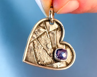 Azure Embrace - Heart-Shaped Tanzanite & Recycled Silver Pendant