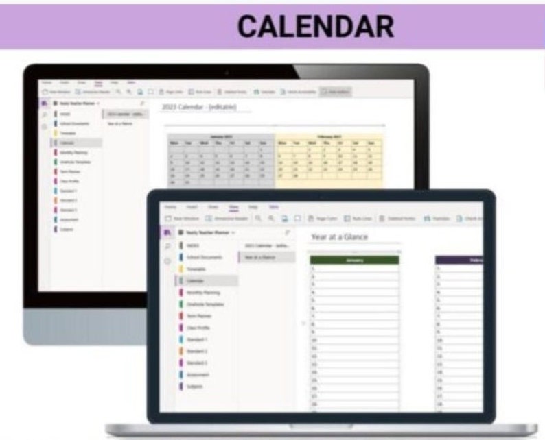 Onenote Teacher Planner, Onenote Digital Planner, Onenote Mac, Windows, iPad and Android