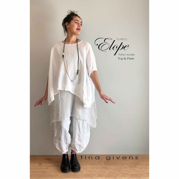 Tina Givens ELOPE CROP Top and PANT A9511 Printed Sewing Pattern