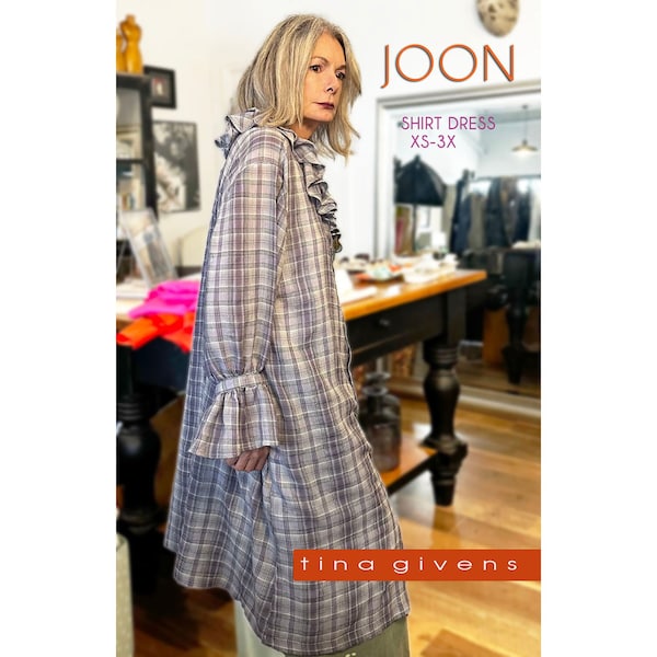 Tina Givens JOON SHIRT DRESS A24021 Printed Sewing Pattern