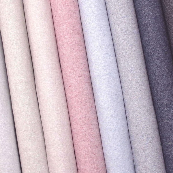 Robert Kaufman ESSEX Yarn Dyed HOMESPUN Linen Cotton Blend  fabric by the 1/2 yard