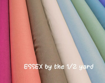 Robert Kaufman ESSEX Linen Cotton Blend  fabric by the 1/2 yard, just arrived 8 NEW colors!