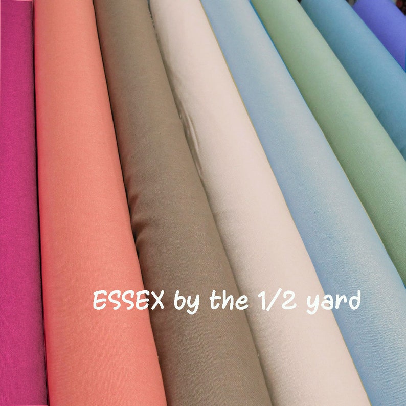 Robert Kaufman ESSEX Linen Cotton Blend fabric by the 1/2 yard, just arrived 8 NEW colors image 1