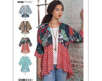 Simplicity MISSES' FASHION KIMONO with Length, Fabric and Trim Variations S8172" Sewing Pattern