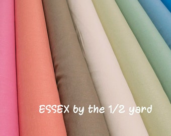 Robert Kaufman ESSEX Linen Cotton Blend  fabric by the 1/2 yard, just arrived 8 NEW colors!