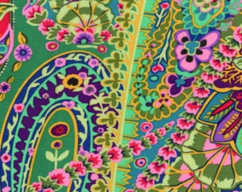 Free Spirit KAFFE FASSETT Stush Paisley Jungle GP 60 Green