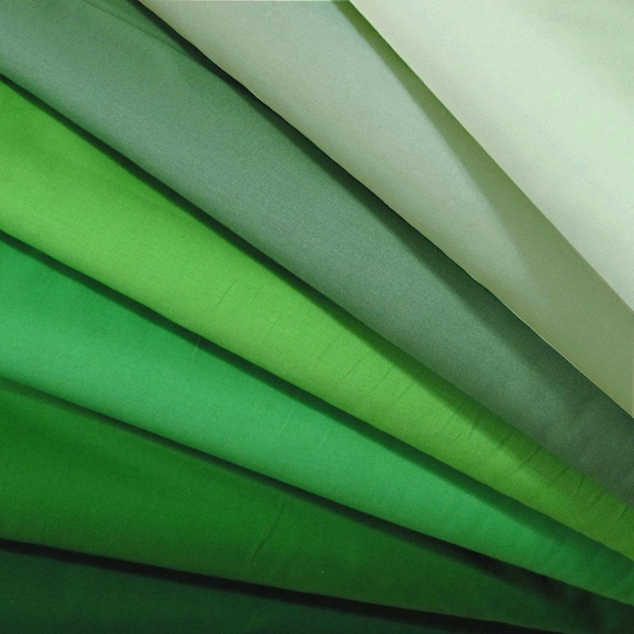 Robert Kaufman KONA COTTON SOLID Green tone group #1 by the 1/2 yard