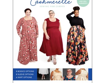 Cashmerette UPTON Dress & Skirt Plus Mix Match Expansion Pack 1105 Printed PLUS Size Sewing Pattern