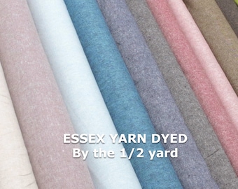 Robert Kaufman ESSEX Yarn Dyed Linen Cotton Blend  fabric by the 1/2 yard